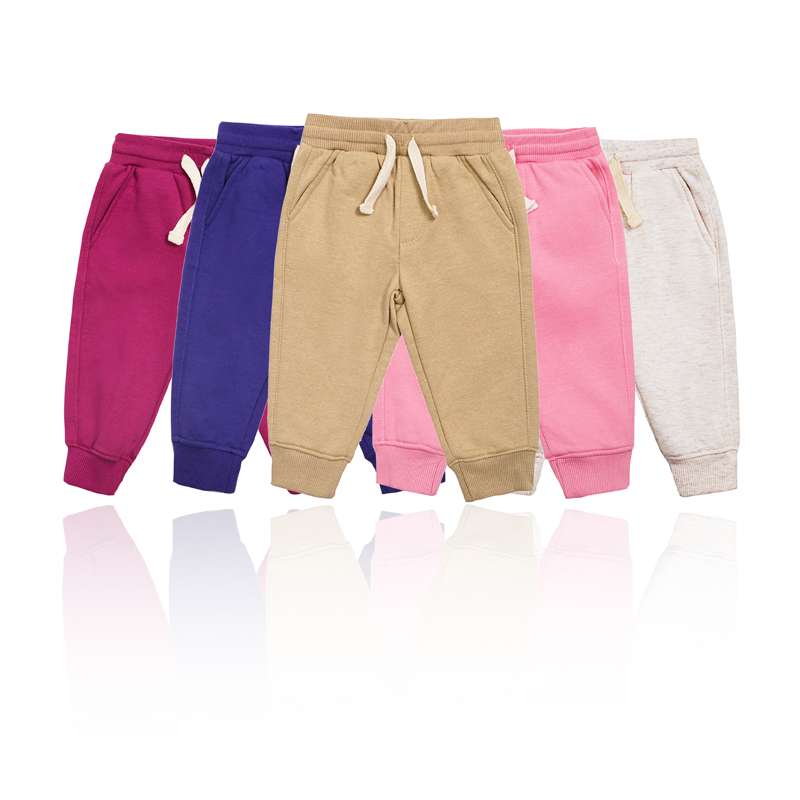 Puppelchen Meedercher fest Faarf TC Stoff elastesche Mëtt-Taille Hosen