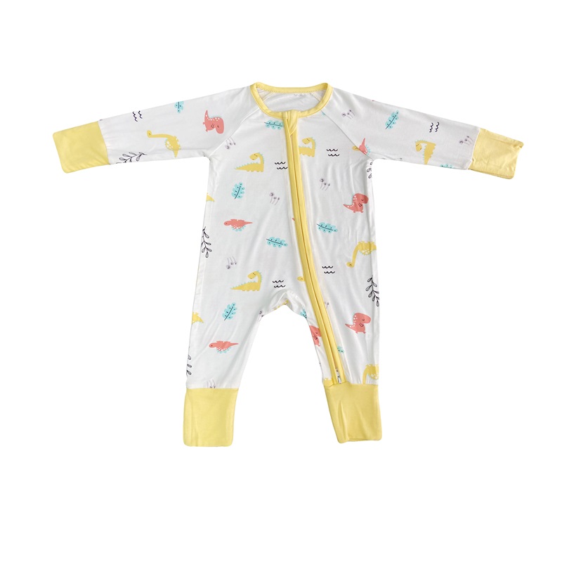 Bambuso Puppelchen Romppers Zipper Footie Pyjamas Craperible Romer